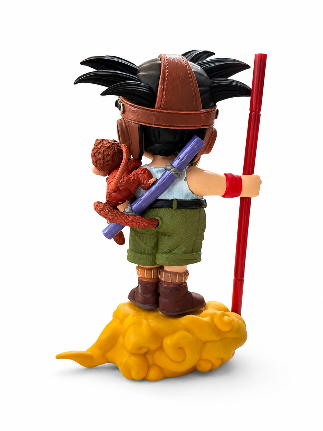Заден изглед на аниме фигура Kid Goku от Dragon Ball с калъф за Power Pole