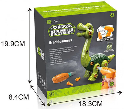 Brachiosaurus 3D Screw – Детски конструктор динозавър с електрическа отвертка