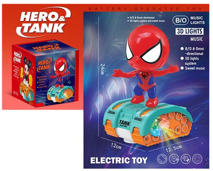 Електрическа играчка с герой върху танк