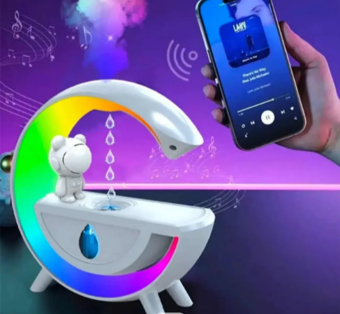 Уникален 4-в-1 тонколона, овлажнител с фонтан и RGB LED осветление