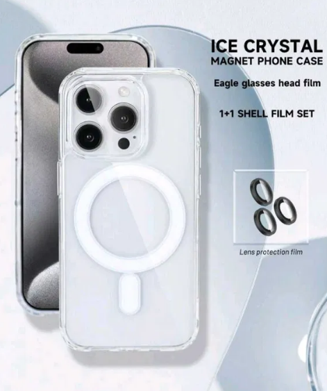 iPhone 16 Pro Max – Ice Crystal MagSafe кейс + защита за камера