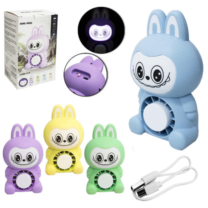 Мини вентилатор Labubu – USB и LED