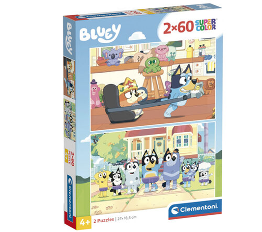 Пъзел Bluey 2 в 1 – Clementoni SuperColor (2x60 части)