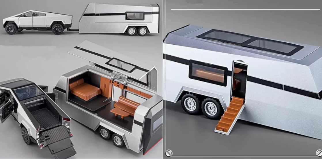 Tesla Cybertruck Camper Set – Pickup + Каравана + ATV