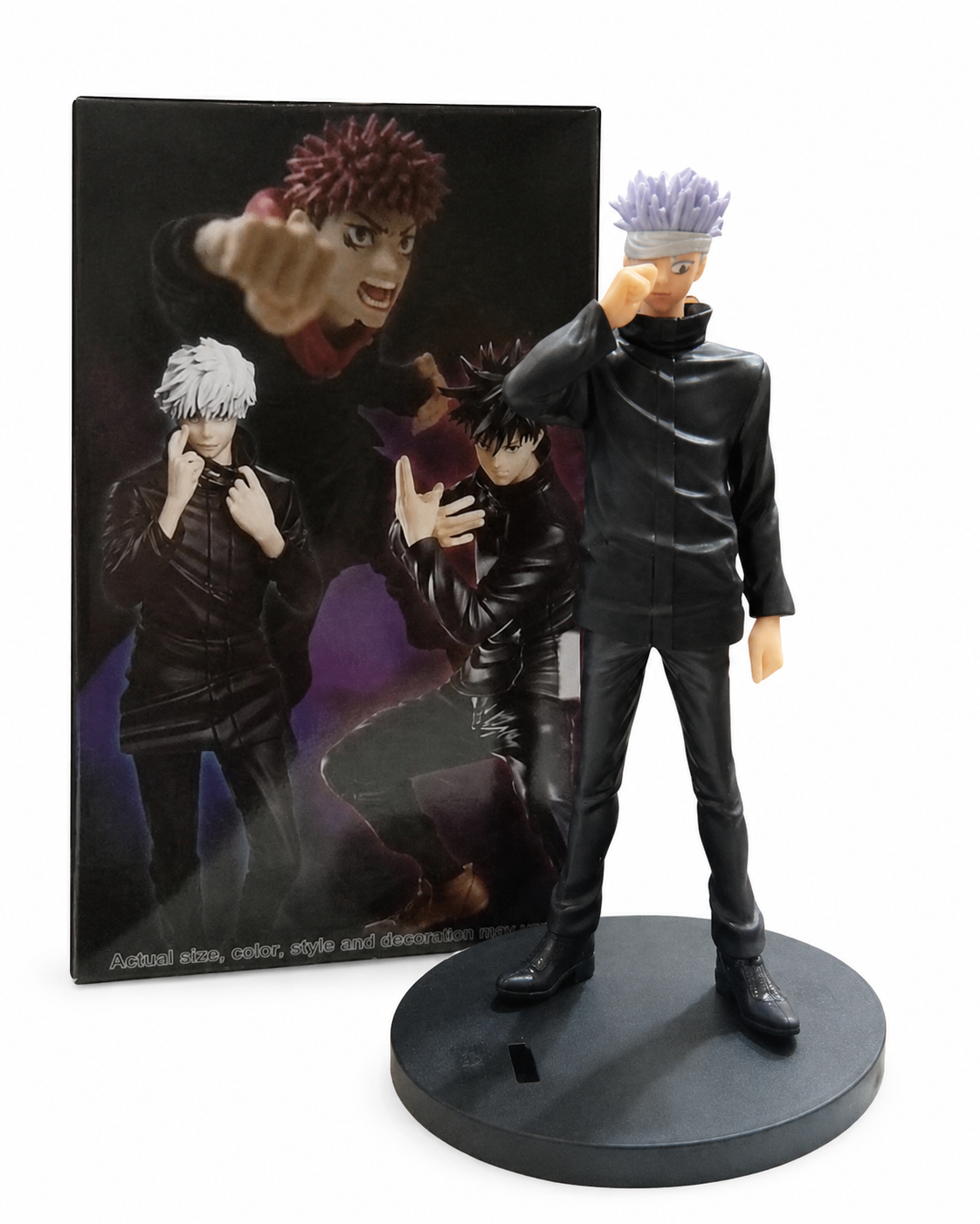 Аниме фигура Satoru Gojo от Jujutsu Kaisen с кутия и черна стойка