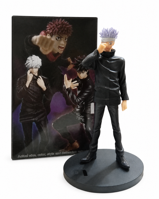 Аниме фигура Satoru Gojo от Jujutsu Kaisen с кутия и черна стойка