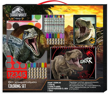 Комплект за рисуване и оцветяване Jurassic World – 31 части