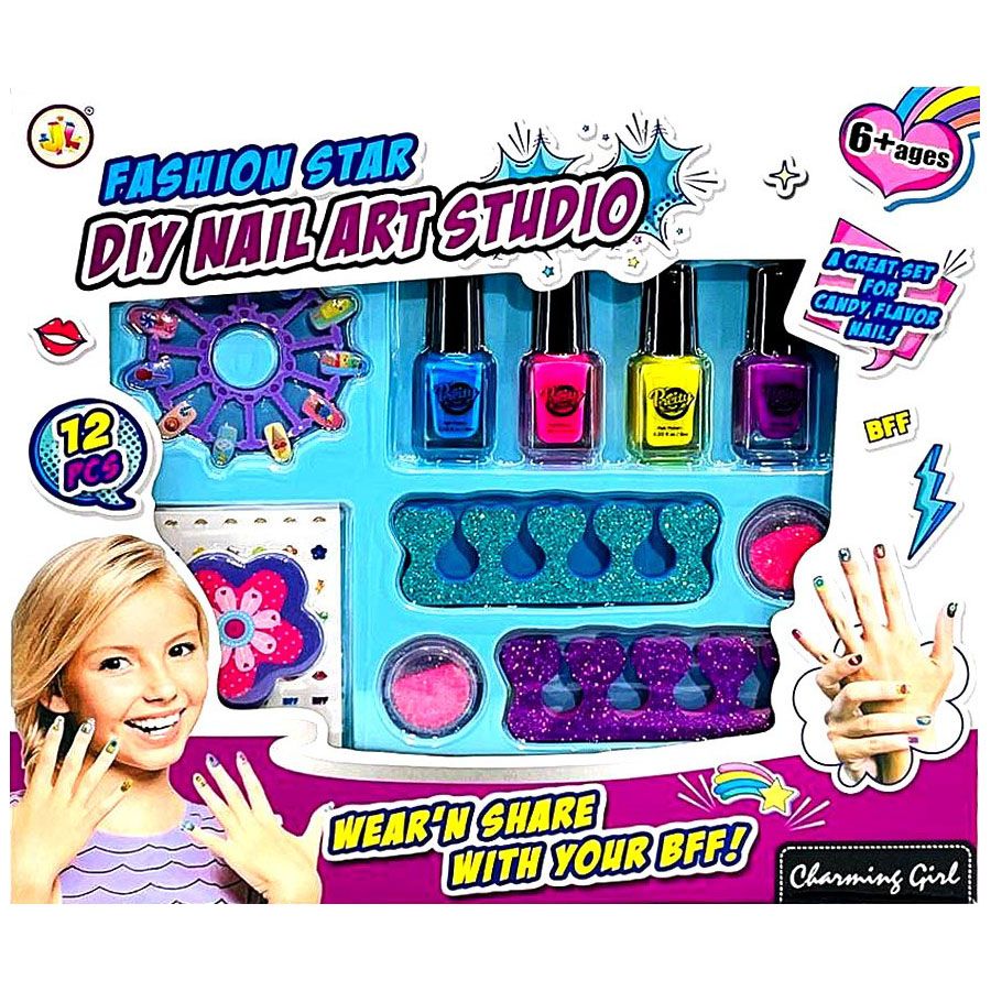 Fashion Star DIY Nail Art Studio – комплект за маникюр с 12 части