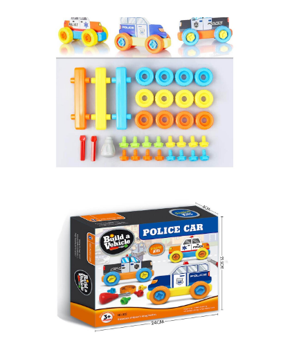 Конструктор Police Car – 3 сглобяеми полицейски коли