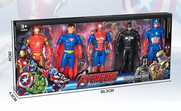 Комплект супергерои Avengers и Justice League – 5 фигури