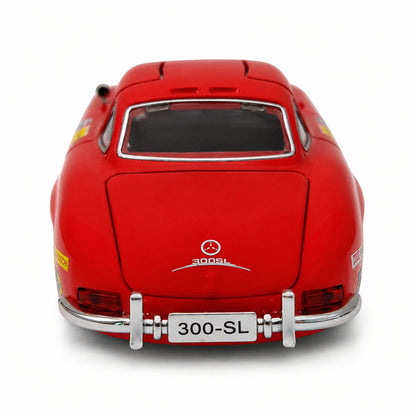 Червен метален модел Mercedes-Benz 300 SL Gullwing Racing №35 – заден изглед
