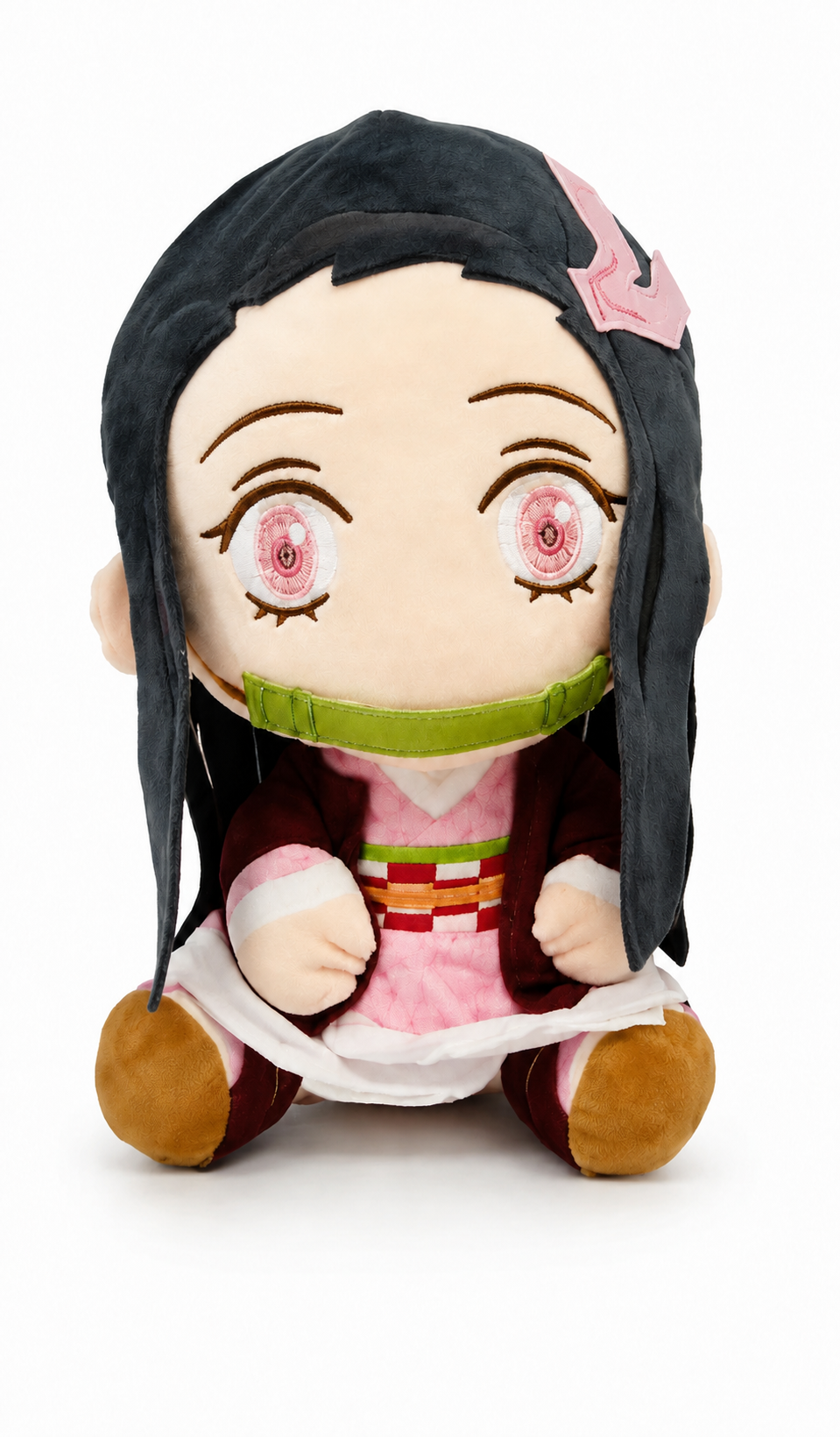 Плюшена играчка Nezuko Kamado от Demon Slayer в седяща позиция
