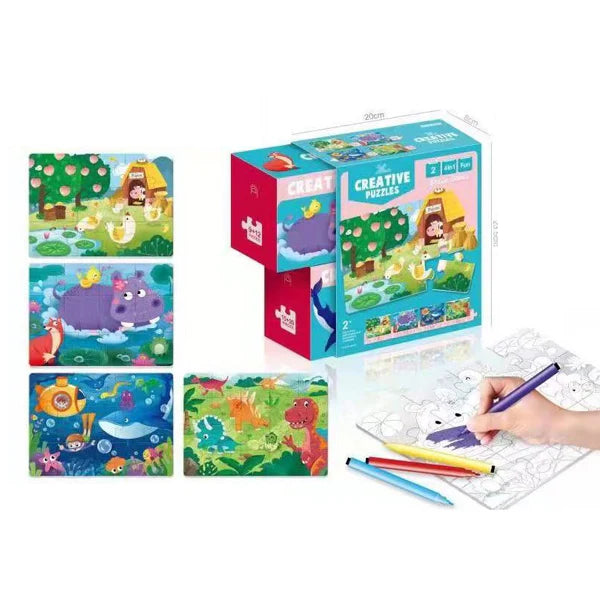 Creative Puzzles – 4 в 1 Детски пъзели с животни