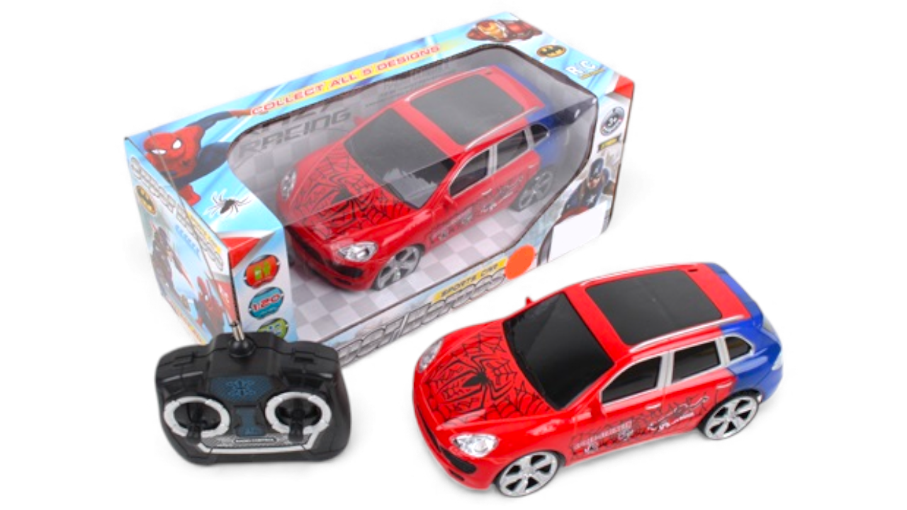 Радиоуправляем спортен джип – червено/син супергеройски SUV