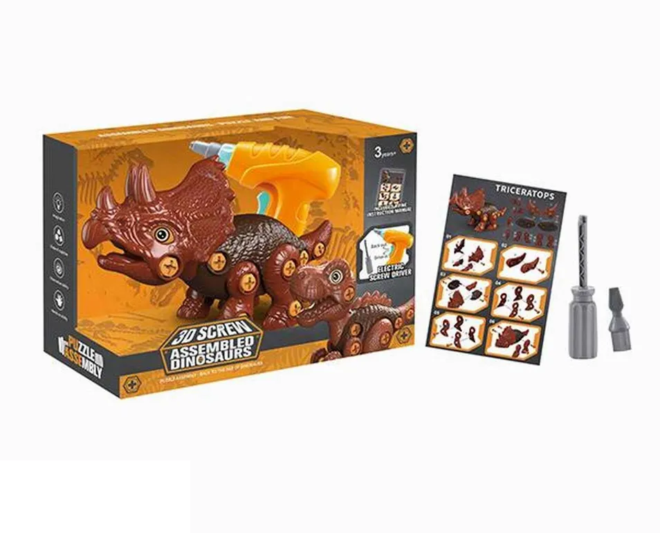 TRICERATOPS – 3D Screw Dinosaur със сглобяване и електрическа отвертка