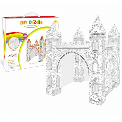 DIY Картонен Замък за Оцветяване