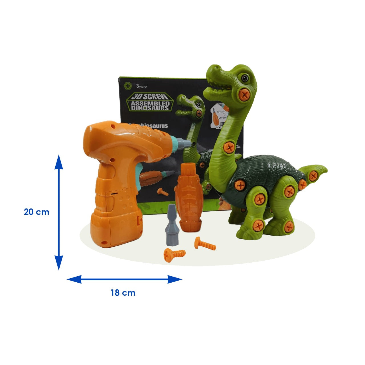 Brachiosaurus 3D Screw – Детски конструктор динозавър с електрическа отвертка