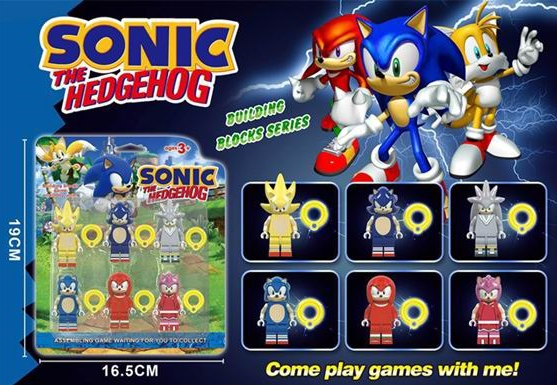 Комплект фигурки Sonic – 8 броя (тип Lego)