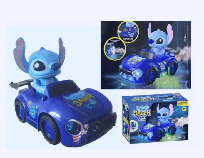 Фигура Стич с кола и пушек – Светлини, звук и спрей ефект