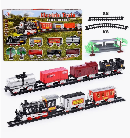 Електрически влак Classic Train Set – комплект с релси, вагони и гара