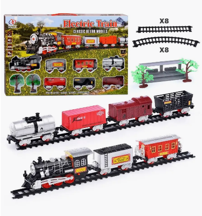 Електрически влак Classic Train Set – комплект с релси, вагони и гара