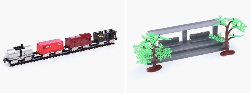 Електрически влак Classic Train Set – комплект с релси, вагони и гара