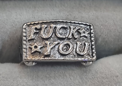 Пръстен пънк винтидж стил с надпис