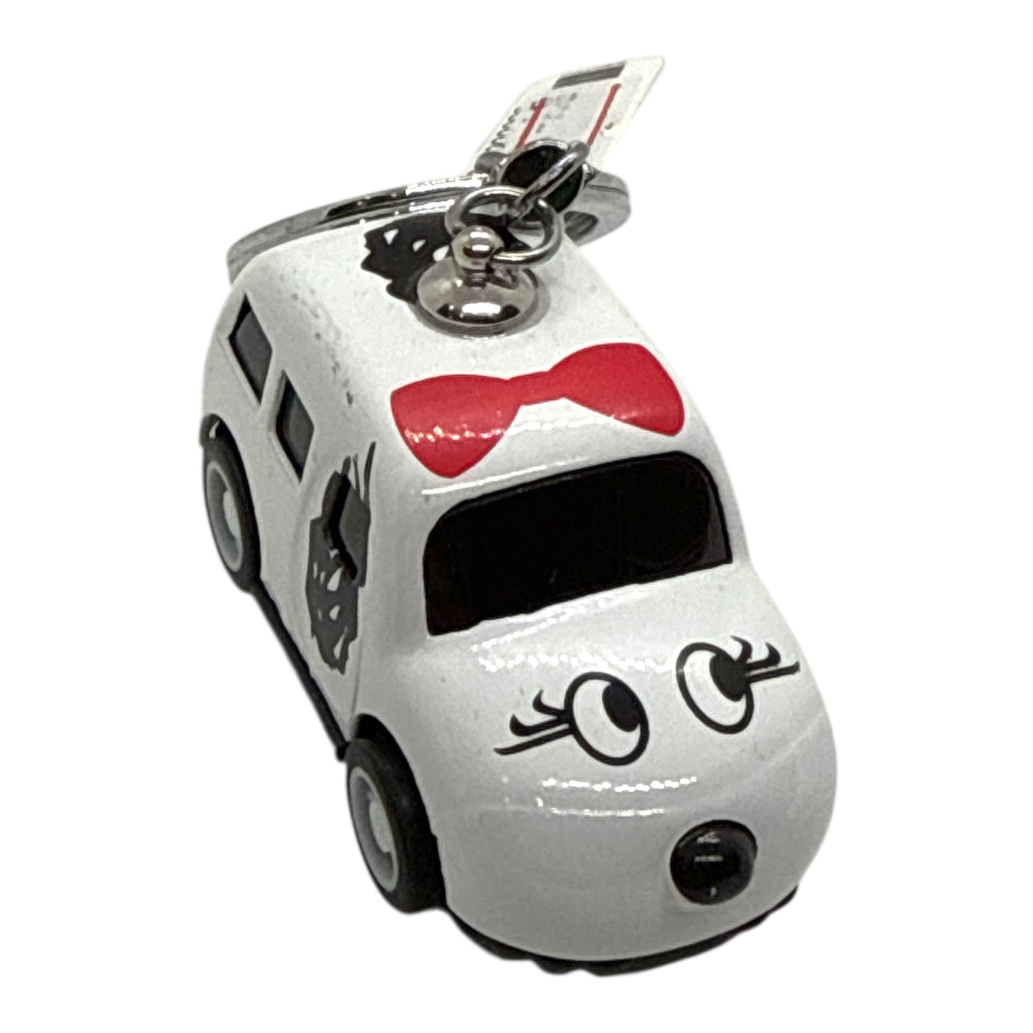 Ключодържател Minnie Mouse car – бяла количка с панделка