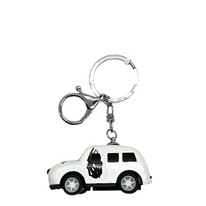 Ключодържател Minnie Mouse car – бяла количка с панделка