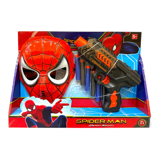 Spiderman маска с детски бластер и меки стрелички – ролеви комплект