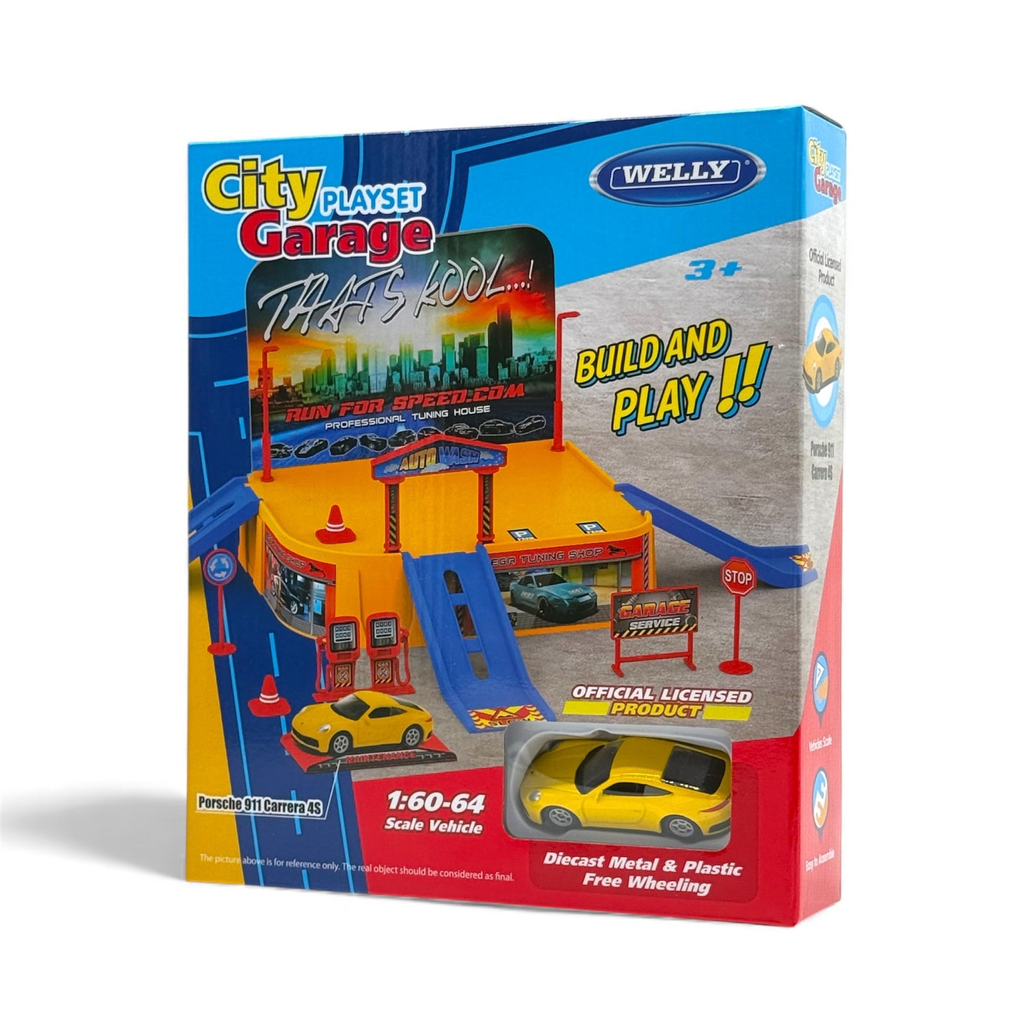 Welly City Playset Garage – гараж с Porsche 911 Carrera 4S 1:64