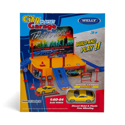 Welly City Playset Garage – гараж с Porsche 911 Carrera 4S 1:64