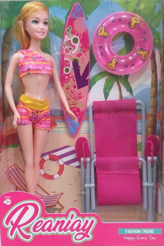 Кукла тип Barbie с плажен комплект