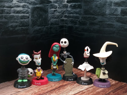 Комплект фигурки The Nightmare Before Christmas – Jack, Sally, Zero, Shock, Lock & Barrel