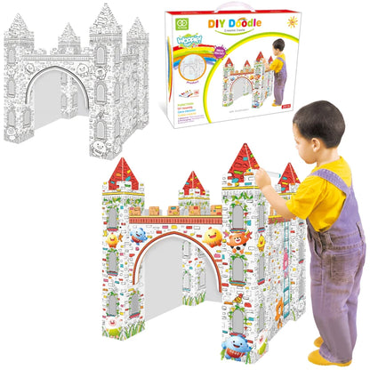 DIY Картонен Замък за Оцветяване